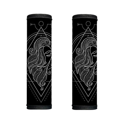 Black And White Virgo Sign Print Handle Covers