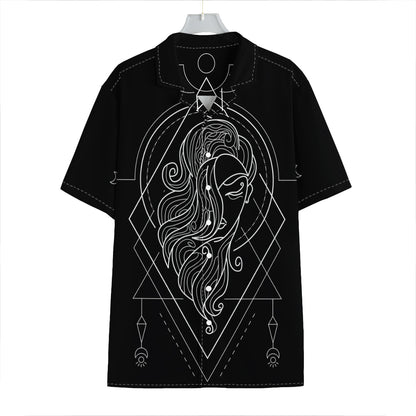 Black And White Virgo Sign Print Hawaiian Shirt