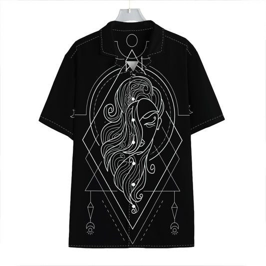 Black And White Virgo Sign Print Hawaiian Shirt