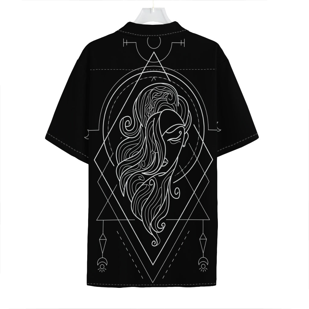 Black And White Virgo Sign Print Hawaiian Shirt