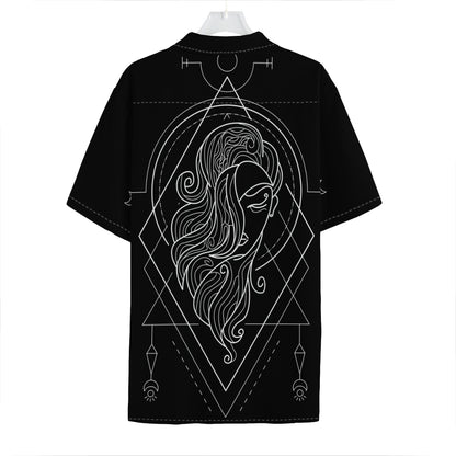 Black And White Virgo Sign Print Hawaiian Shirt