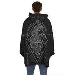 Black And White Virgo Sign Print Hoodie Blanket