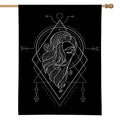 Black And White Virgo Sign Print House Flag