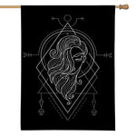 Black And White Virgo Sign Print House Flag
