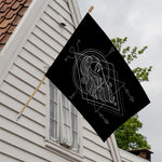 Black And White Virgo Sign Print House Flag