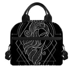 Black And White Virgo Sign Print Insulated Lunch Bag