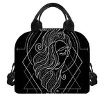 Black And White Virgo Sign Print Insulated Lunch Bag