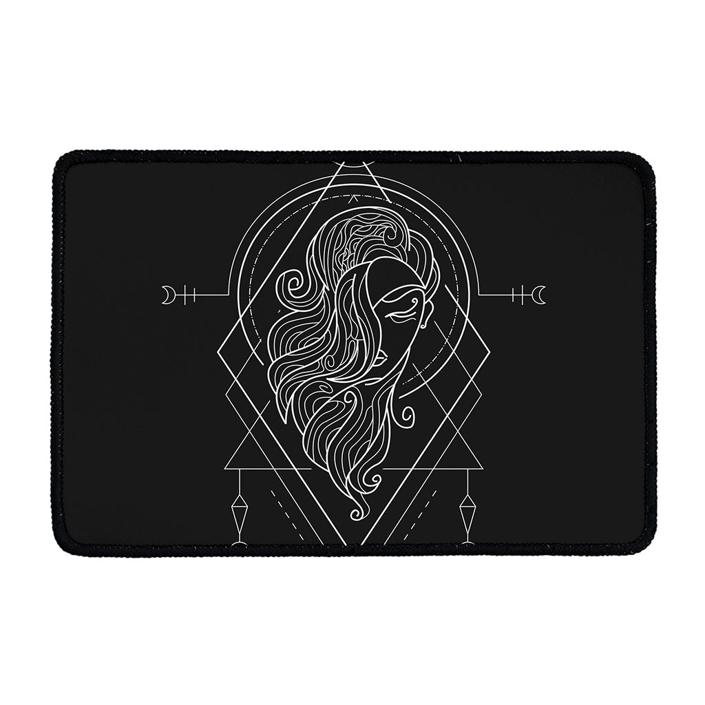 Black And White Virgo Sign Print Kitchen Mat