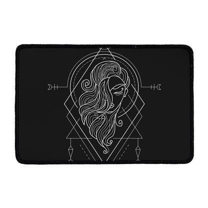 Black And White Virgo Sign Print Kitchen Mat