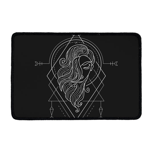 Black And White Virgo Sign Print Kitchen Mat