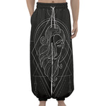 Black And White Virgo Sign Print Lantern Pants