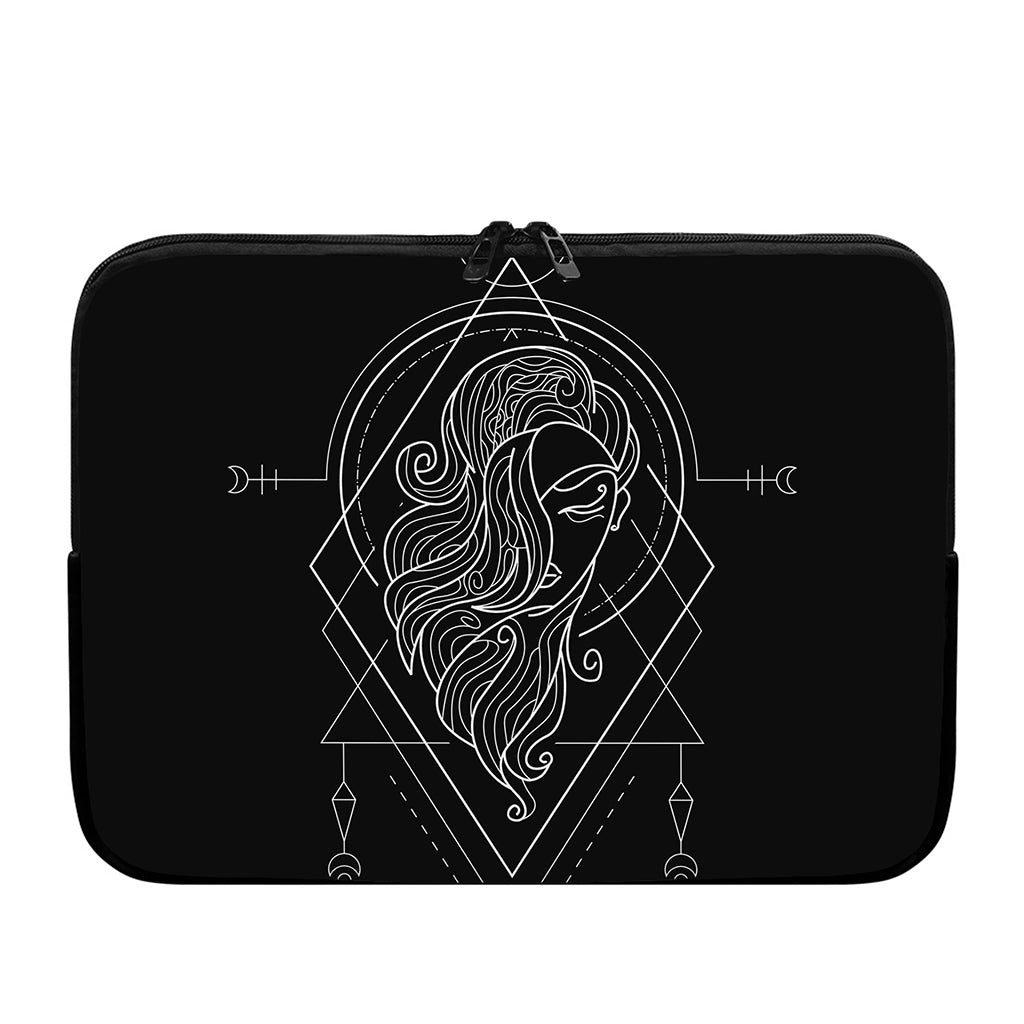 Black And White Virgo Sign Print Laptop Sleeve