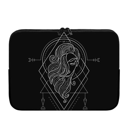 Black And White Virgo Sign Print Laptop Sleeve
