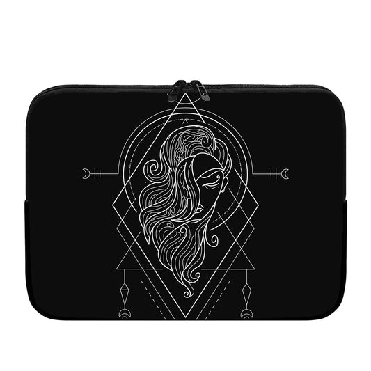 Black And White Virgo Sign Print Laptop Sleeve