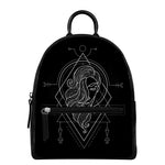 Black And White Virgo Sign Print Leather Backpack