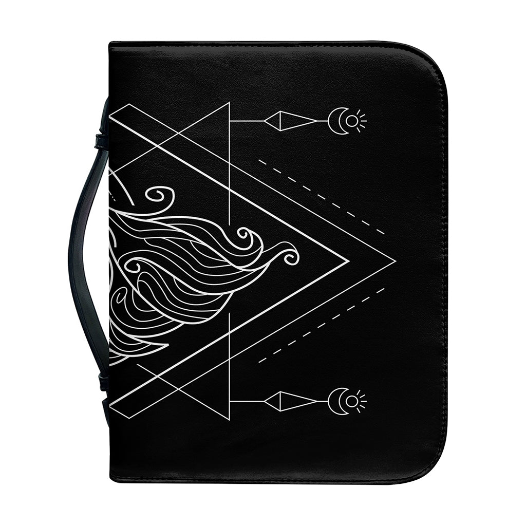 Black And White Virgo Sign Print Leather Bible Cover