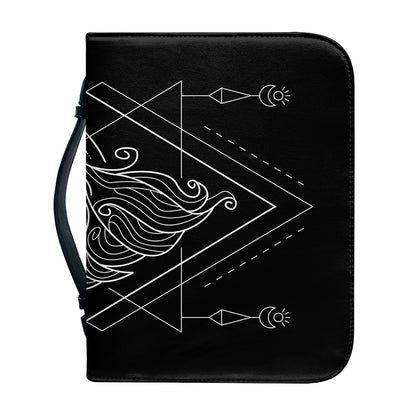 Black And White Virgo Sign Print Leather Bible Cover