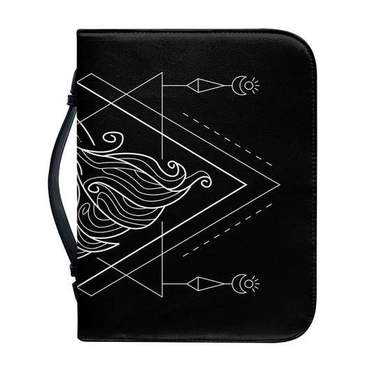 Black And White Virgo Sign Print Leather Bible Cover