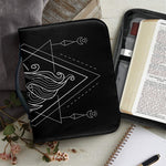 Black And White Virgo Sign Print Leather Bible Cover