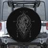 Black And White Virgo Sign Print Leather Spare Tire Cover