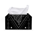 Black And White Virgo Sign Print Leather Tissue Box Cover