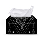Black And White Virgo Sign Print Leather Tissue Box Cover
