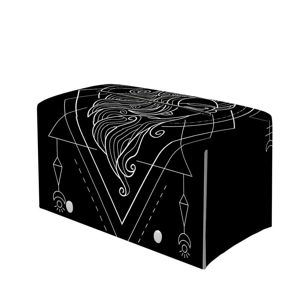 Black And White Virgo Sign Print Leather Tissue Box Cover