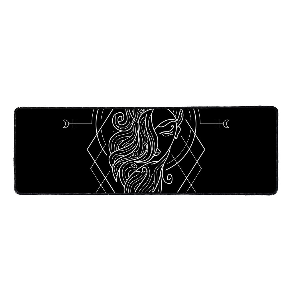 Black And White Virgo Sign Print Long Kitchen Mat