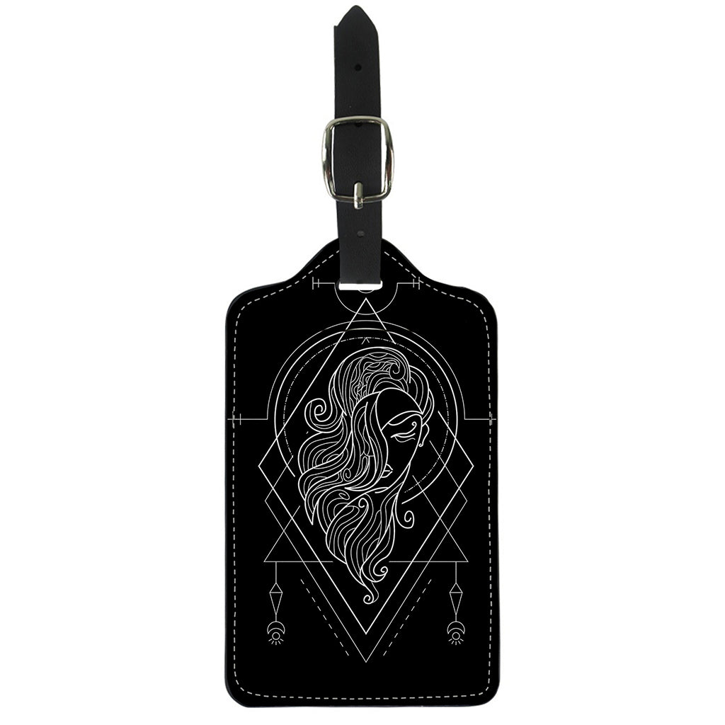Black And White Virgo Sign Print Luggage Tag