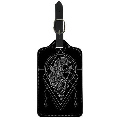 Black And White Virgo Sign Print Luggage Tag