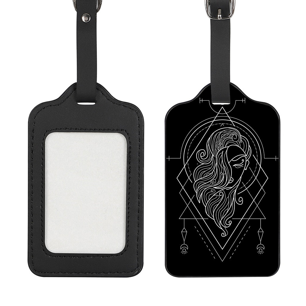 Black And White Virgo Sign Print Luggage Tag