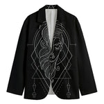 Black And White Virgo Sign Print Men's Blazer