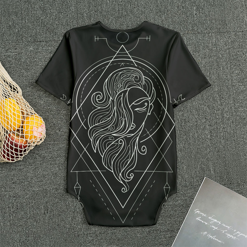 Black And White Virgo Sign Print Men's Bodysuit