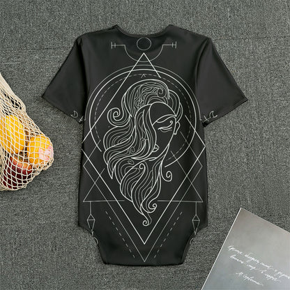 Black And White Virgo Sign Print Men's Bodysuit