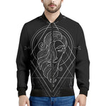 Black And White Virgo Sign Print Men's Bomber Jacket