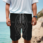 Black And White Virgo Sign Print Men's Cargo Shorts