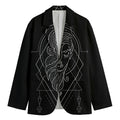 Black And White Virgo Sign Print Men's Cotton Blazer