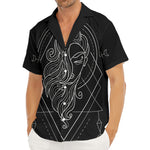 Black And White Virgo Sign Print Men's Deep V-Neck Shirt