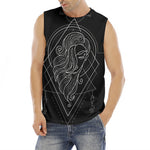 Black And White Virgo Sign Print Men's Fitness Tank Top
