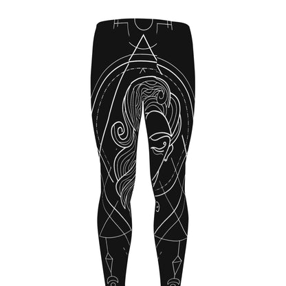 Black And White Virgo Sign Print Men's leggings