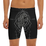 Black And White Virgo Sign Print Men's Long Boxer Briefs