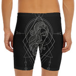 Black And White Virgo Sign Print Men's Long Boxer Briefs