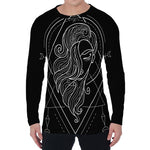 Black And White Virgo Sign Print Men's Long Sleeve T-Shirt