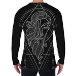 Black And White Virgo Sign Print Men's Long Sleeve T-Shirt