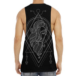 Black And White Virgo Sign Print Men's Muscle Tank Top