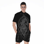 Black And White Virgo Sign Print Men's Rompers