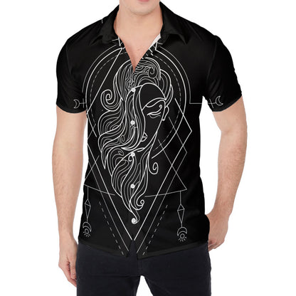 Black And White Virgo Sign Print Men's Shirt