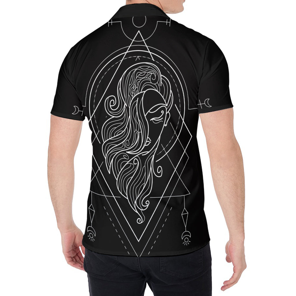 Black And White Virgo Sign Print Men's Shirt