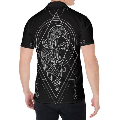 Black And White Virgo Sign Print Men's Shirt