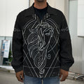 Black And White Virgo Sign Print Men's Shirt Jacket